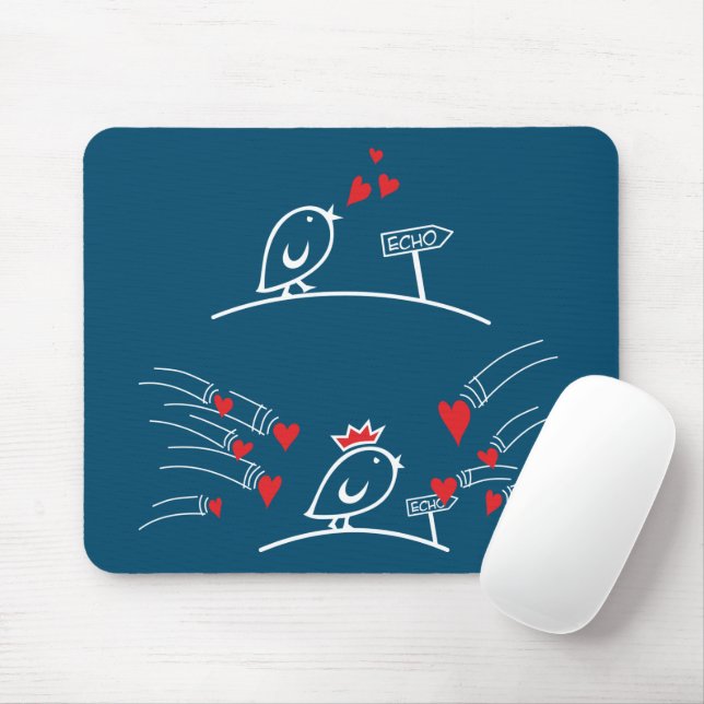LOVE ECHO - Comic Birds Tweetlercools 2 Mousepad (Mit Mouse)