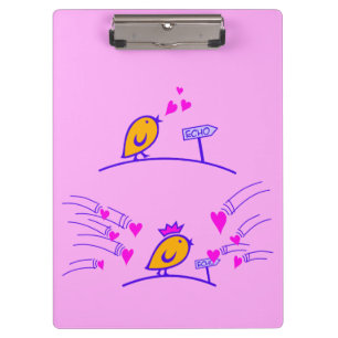 LOVE ECHO - Comic Vögel Tweetlercools 3 Klemmbrett