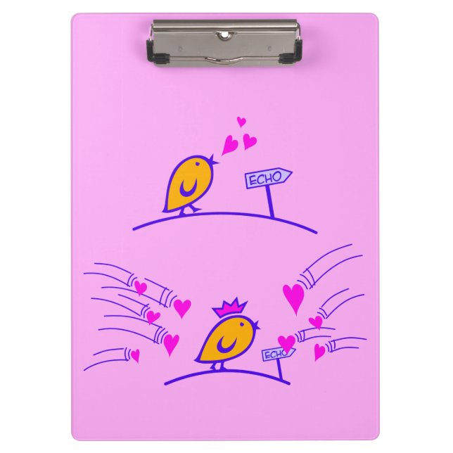 LOVE ECHO - Comic Vögel Tweetlercools 3 Klemmbrett (Vorderseite)