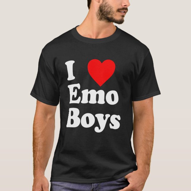 Love Emo Boys Heart Trendy Egirl Eboy GF Aesthetic T-Shirt (Vorderseite)