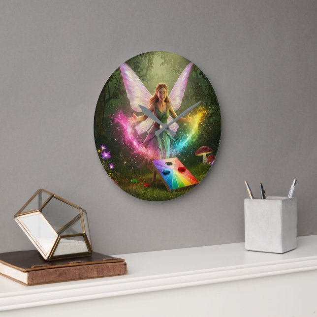 Love Fairy Polterabend Große Wanduhr (Büro)