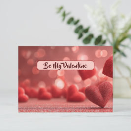 Love-Filled Be My Valentine Flat Romantic Card Dankeskarte