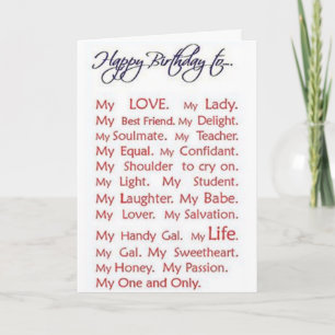"LOVE FILLED" BIRTHDAY CARD FOR "MY LOVE" KARTE