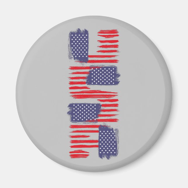 LOVE FLAG USA/EEUU TEXT BRUSH STROKE BY MASANSER P MAGNET (Vorne)