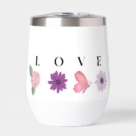 LOVE Floral Butterfly Design Romantic Gift for Her