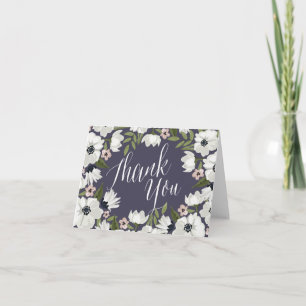 Love floral Dankeschön Note Card - lila Dankeskarte
