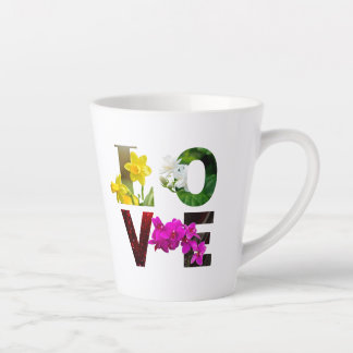 LOVE Floral Typography  Milchtasse