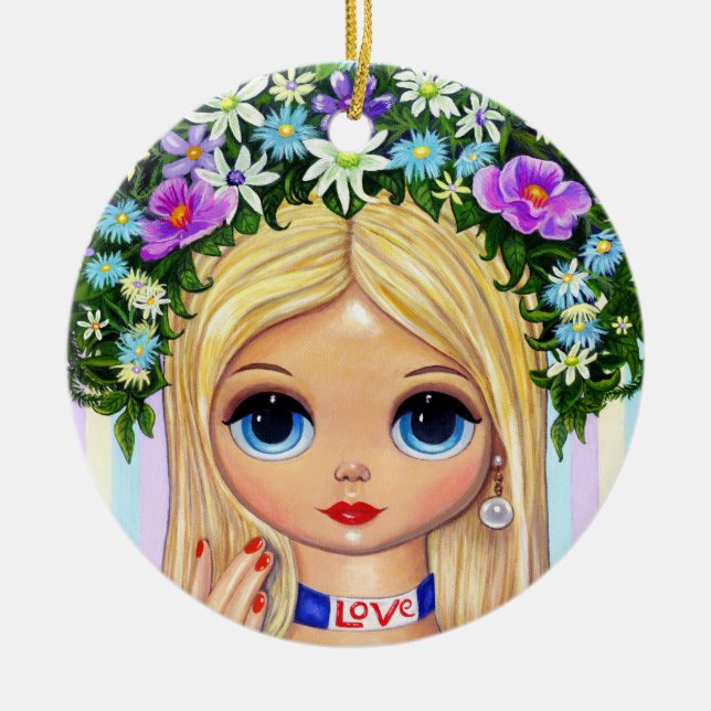 Love Flower Child Beauty Big Eye Doll Cute Keramik Ornament (Vorne)