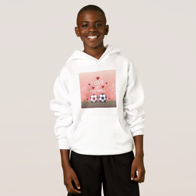 Love & Football - Arte Pixelado Hoodie (Vorne ganz)