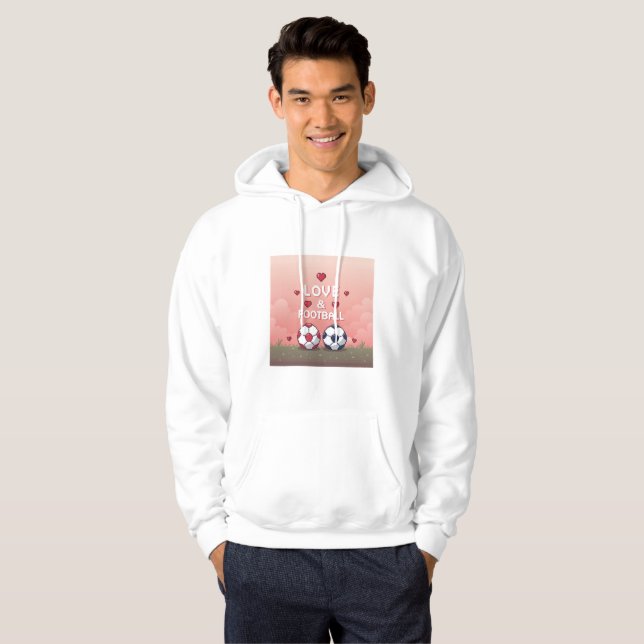 Love & Football - Arte Pixelado Hoodie (Vorne ganz)