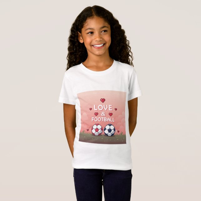 Love & Football - Arte Pixelado T-Shirt (Vorne ganz)