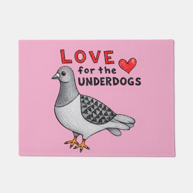 Love for the Underdogs – Fußmatte mit Taube (Vorderseite)