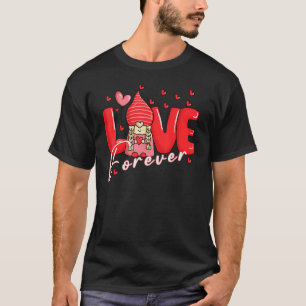 Love Forever Gnome Graphic Valentines Day Hearts M T-Shirt