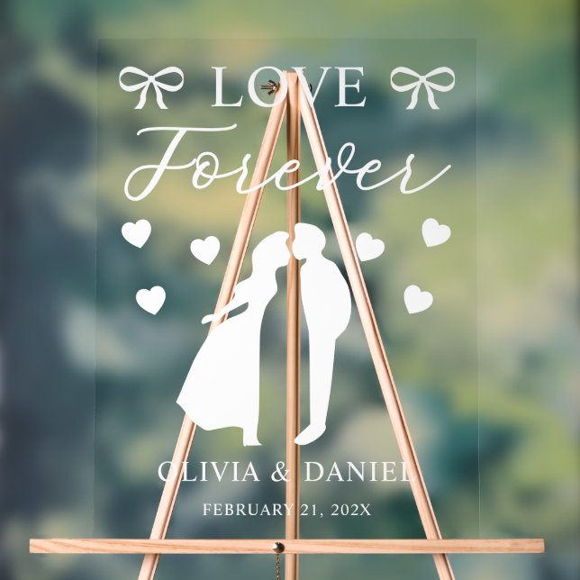 Love & Forever Personalized Wedding Acrylschild (Neutral)