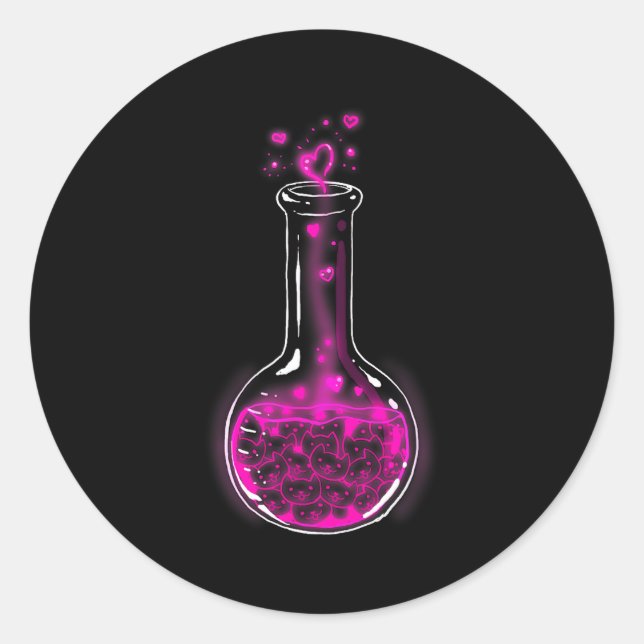 Love Formula Cats Lovers Cat Lab Lady Valentines  Runder Aufkleber (Vorderseite)