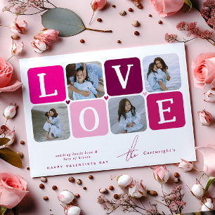 LOVE Foto-Block zum Valentinstag Feiertagskarte