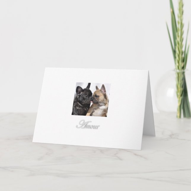 Love French Bulldog Greeting Cards Karte (Vorderseite)