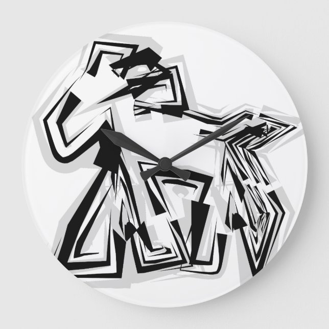 LOVE GEOMESKY ANIMALS horse BY MASANSER Große Wanduhr (Vorderseite)