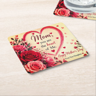 LOVE GIFT FOR MOTHER'S DAY  RECHTECKIGER PAPPUNTERSETZER