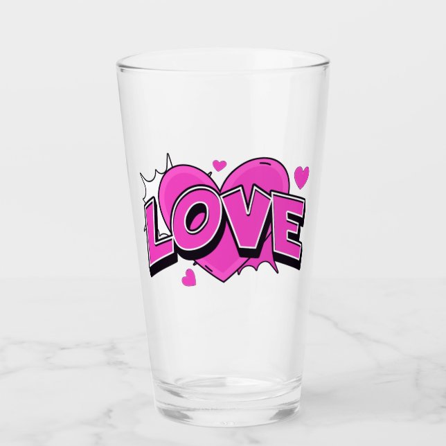 LOVE Glas Tasse (Vorderseite)
