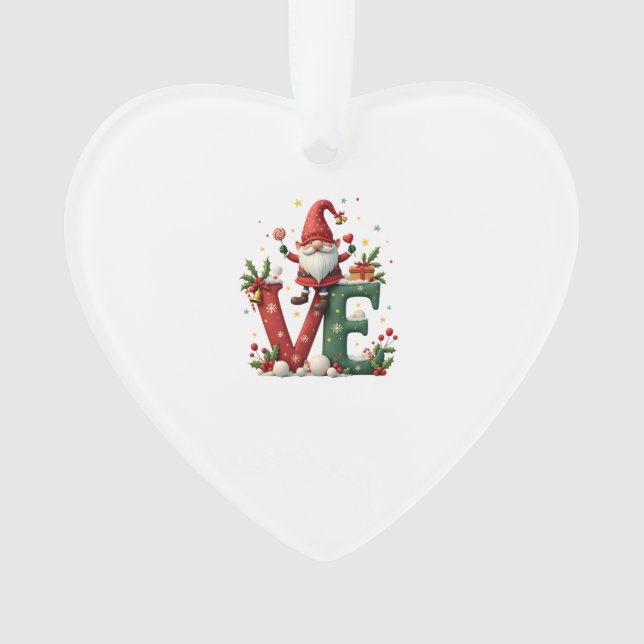 LOVE Gnom Weihnachten Ornament (Vorderseite)