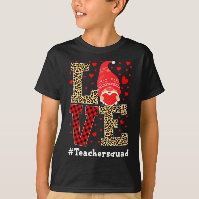 Love Gnome Teacher Squad Valentines Day Teacher St T-Shirt (Vorderseite)