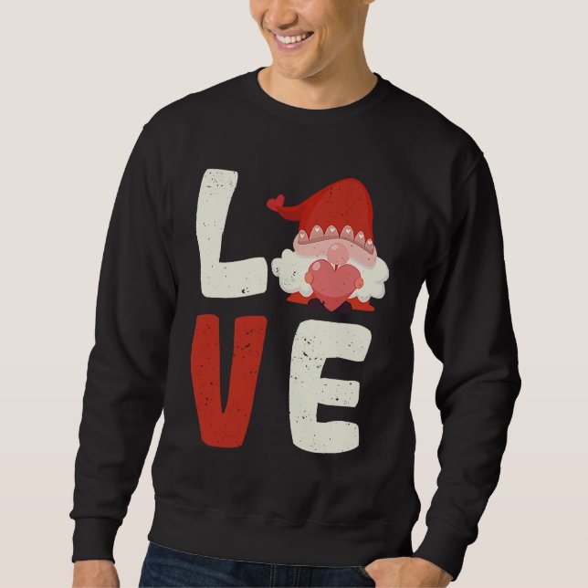 Love Gnome Valentine's Day  V Day Gnomes  Couples Sweatshirt (Vorderseite)