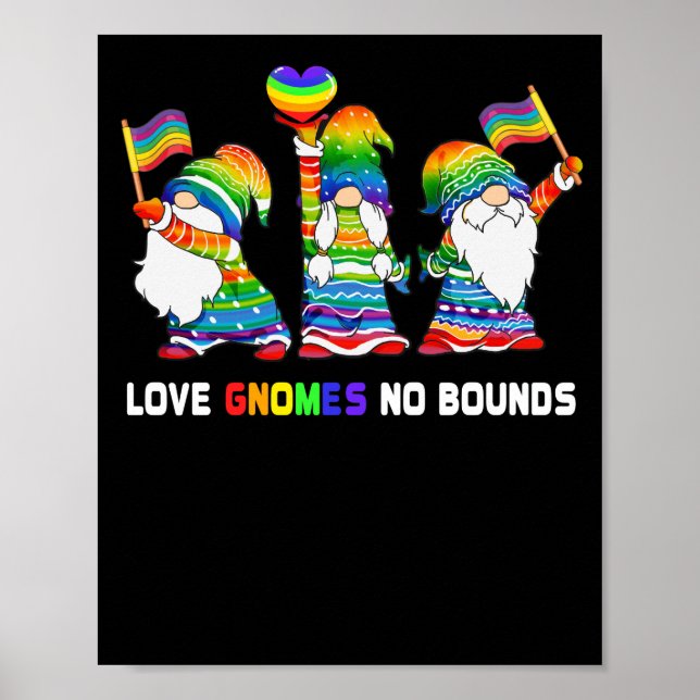 Love Gnomes No Bounds LGBT Community Gay Pride Poster (Vorne)
