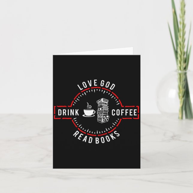 Love God Drink Coffee Read Books  Karte (Vorderseite)
