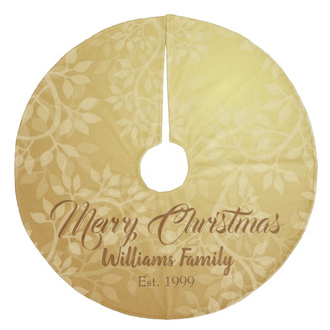 Love Gold Leaf Weindesign Fleece Weihnachtsbaumdecke (Vorderseite)