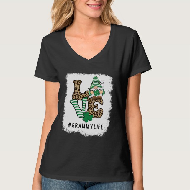 LOVE Grammy Life Gnome  St Patrick s Day Lucky Sha T-Shirt (Vorderseite)