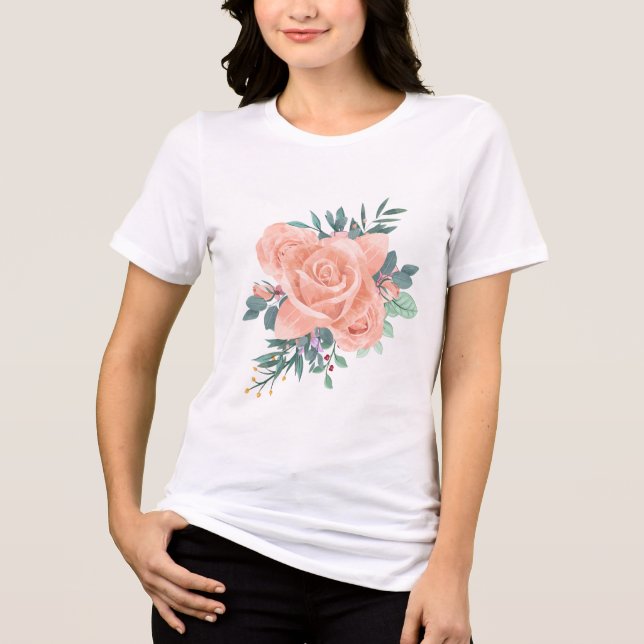 Love Grows – Florale Schwangerschaftsmode  Tri-Blend Shirt (Vorderseite)