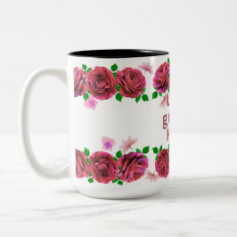 Love Grows Here theme mug for coffee or tea Zweifarbige Tasse