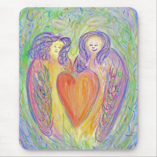 Love Guardian Angel Heart Art Mousepad