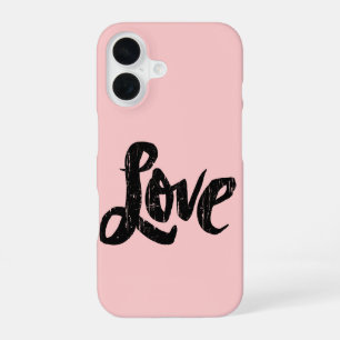LOVE Handlettering Paris Chic Blassrosa Valentinst iPhone 16 Hülle
