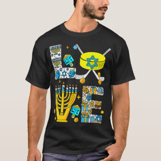 Love Hanukkah Menorah Costume Hockey Lover Player  T-Shirt