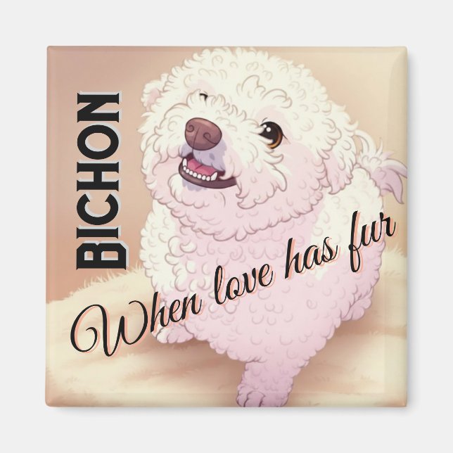 Love has Fur Bichon  Magnet (Vorne)