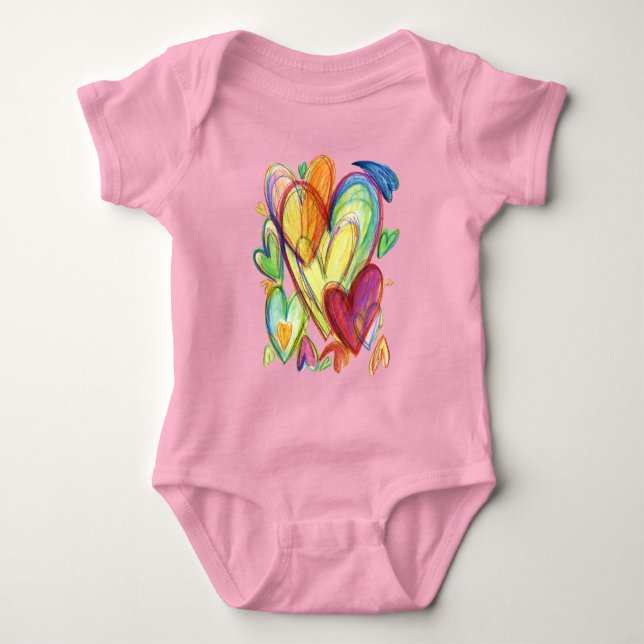 Love Healing Hearts Art-One-Piece Bodysuits (Vorderseite)