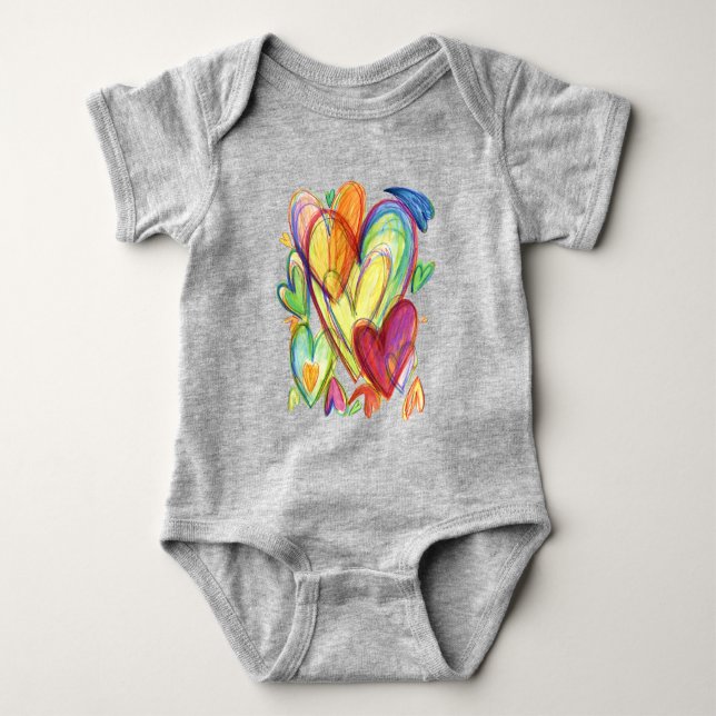 Love Healing Hearts Art-One-Piece Bodysuits (Vorderseite)