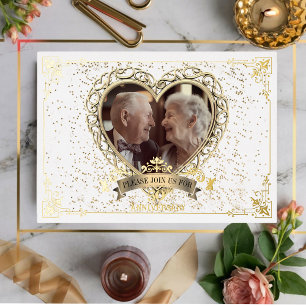 Love Heart 50-Jahre-Jubiläumsfeier Folieneinladung