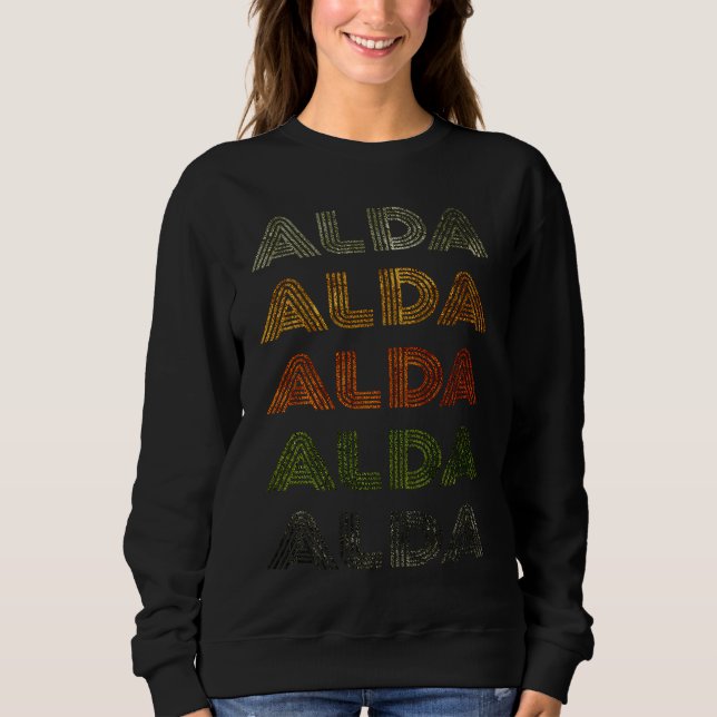 Love Heart Alda GrungeVintage Style Black Alda Sweatshirt (Vorderseite)