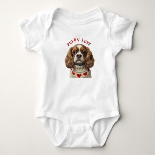 LOVE HEART CAVALIER BABY STRAMPLER