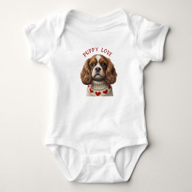 LOVE HEART CAVALIER BABY STRAMPLER (Vorderseite)