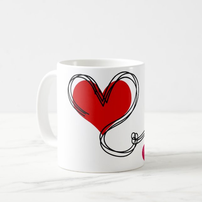 Love Heart Cute  Kaffeetasse (Vorderseite Links)