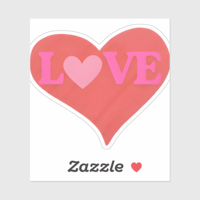  LOVE Heart Cute Typography  Aufkleber (Blatt)