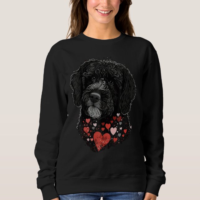 Love Heart for Valentines Day on Portuguese Water  Sweatshirt (Vorderseite)