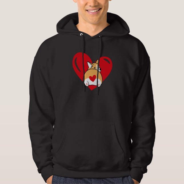 Love Heart Graphic Valentine's Day Corgis Boys Kid Hoodie (Vorderseite)