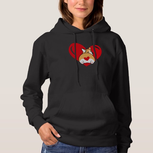 Love Heart Graphic Valentine's Day Corgis Boys Kid Hoodie (Vorderseite)
