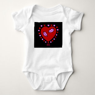 Love Heart Kisses Baby Jersey Bodysuit Strampler