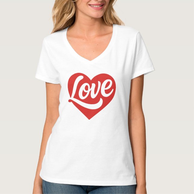 Love Heart Logo – Red Romantic Symbol T-Shirt (Vorderseite)